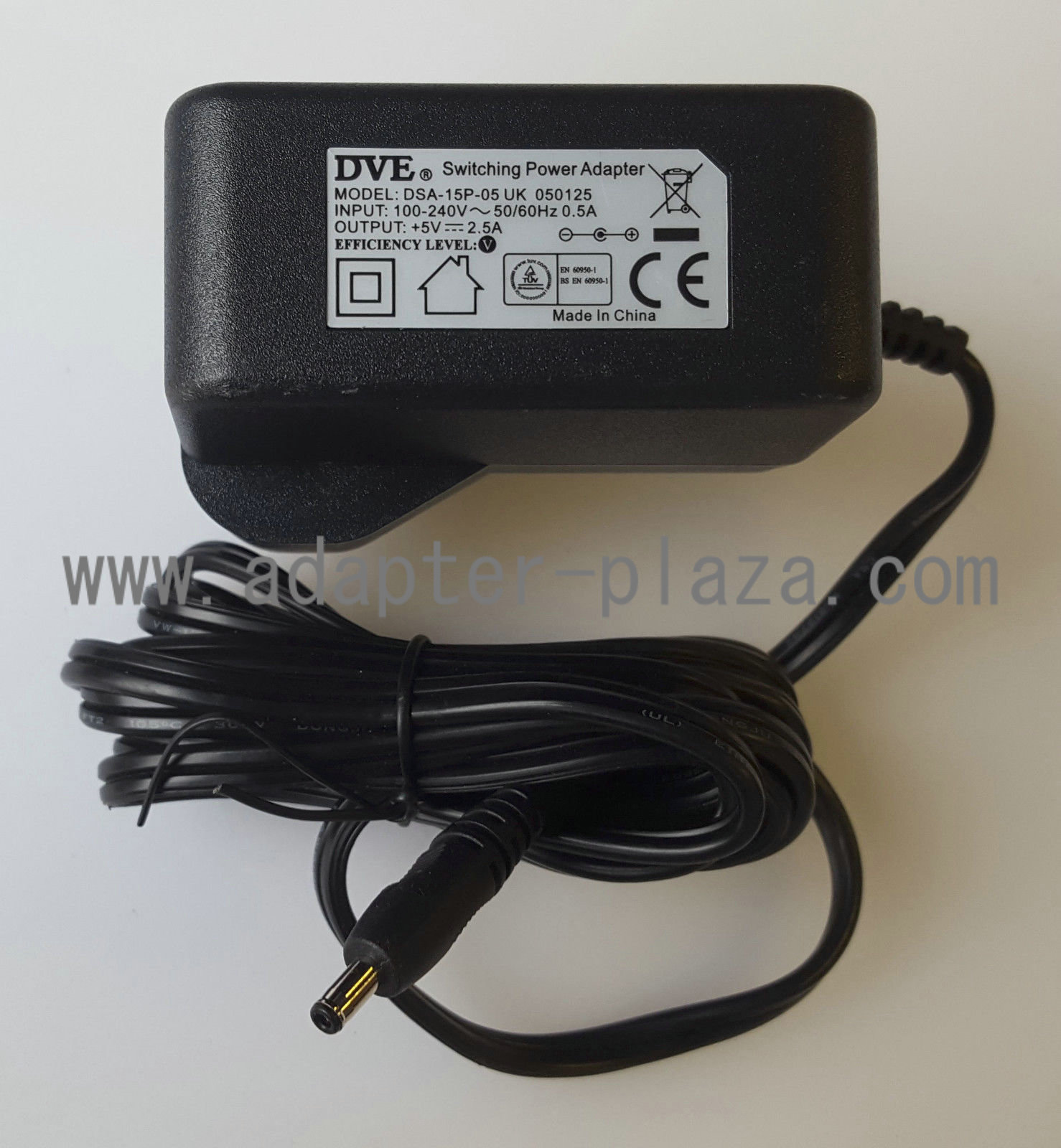 New DVE DSA-15P-05 5V 2.5A AC/DC SWITCHING POWER SUPPLY ADAPTER - Click Image to Close